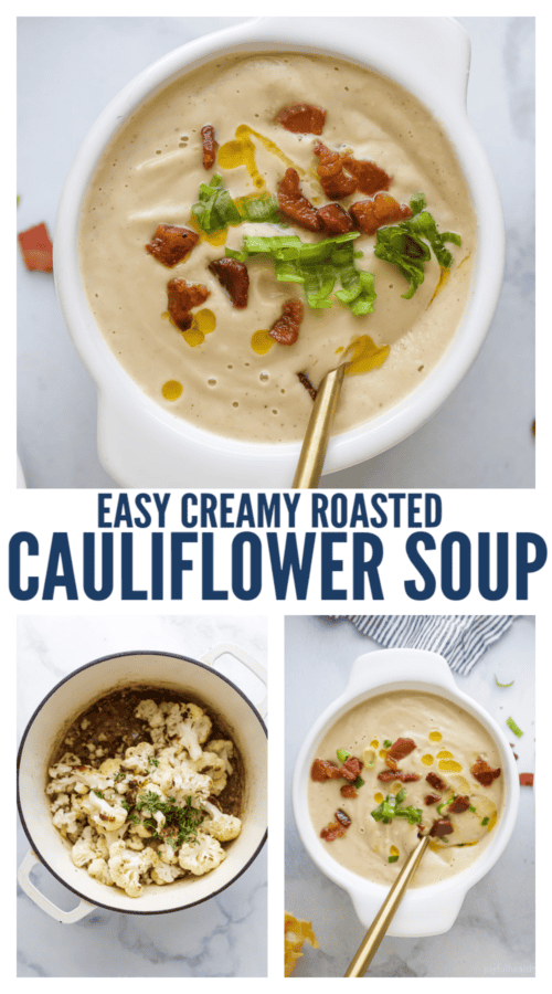 Pinterest images for Roasted Cauliflower Soup