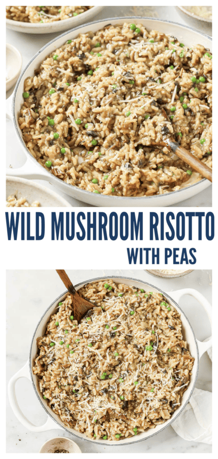 pinterest image for Wild Mushroom Risotto