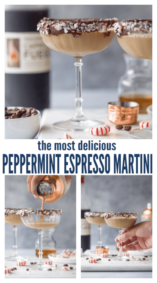 pinterest image for Peppermint Espresso Martini