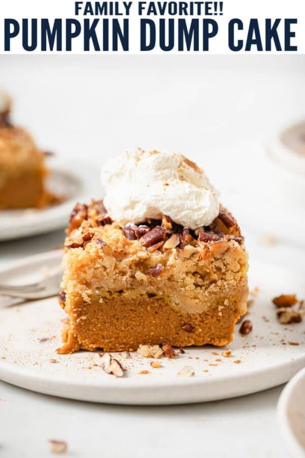 pinterest image for Pumpkin Dump Cake Recipe