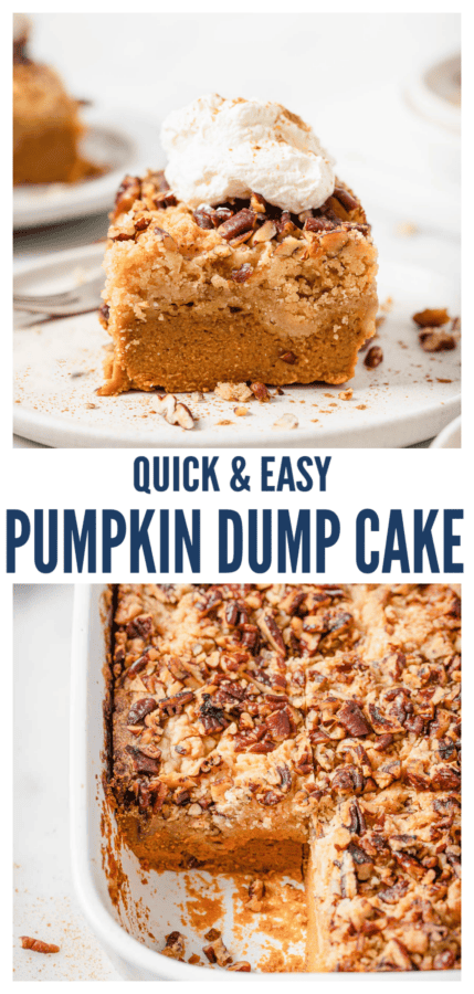 pinterest image for Pumpkin Dump Cake Recipe