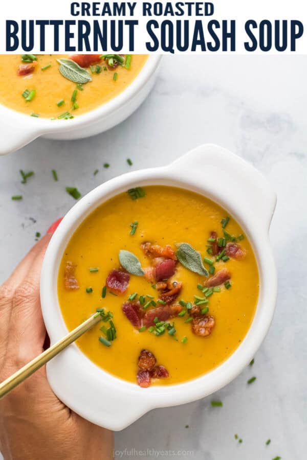 pinterest image for Roasted Butternut Squash Soup