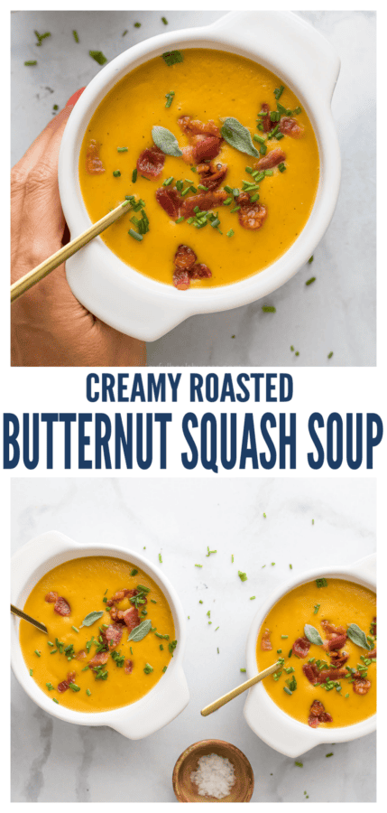 pinterest image for Roasted Butternut Squash Soup