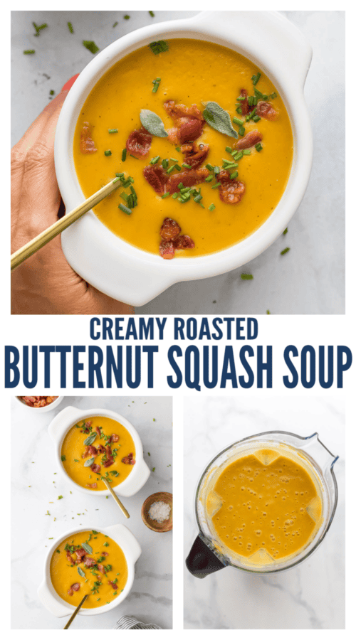 pinterest image for Roasted Butternut Squash Soup