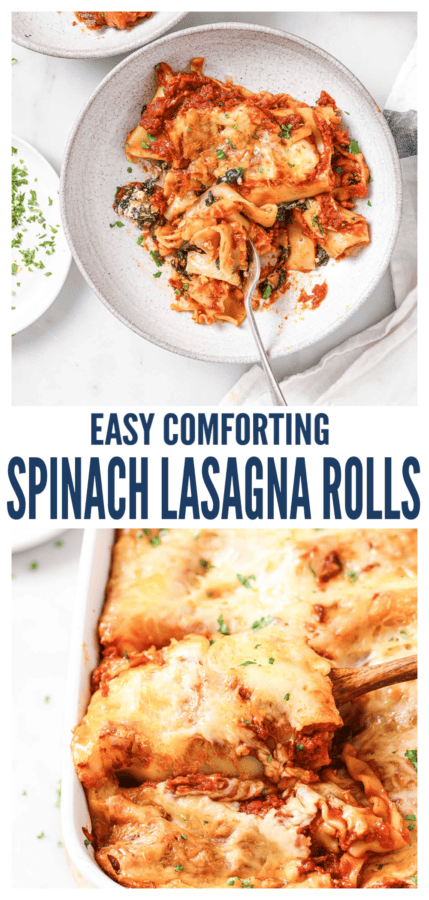 Pinterest images for Spinach Lasagna Rolls