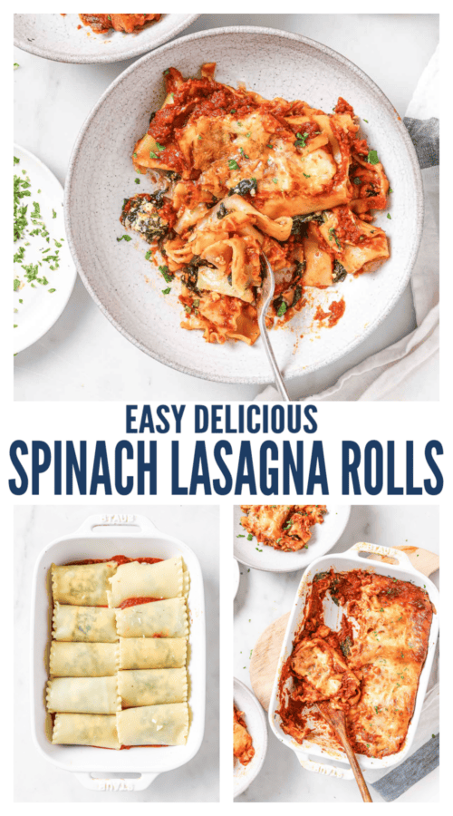 Pinterest images for Spinach Lasagna Rolls