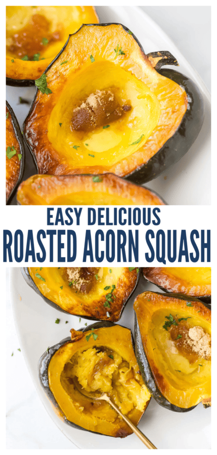 pinterest image for Roasted Acorn Squash