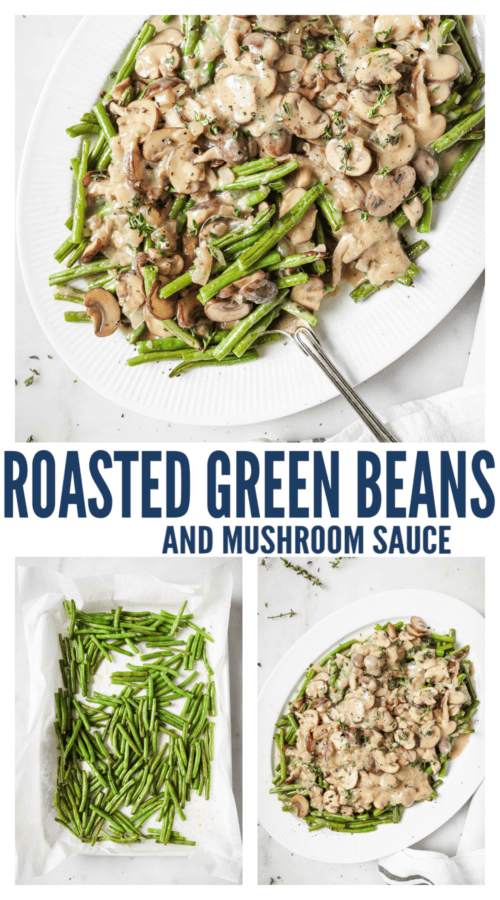 pinterest image for Green Beans and Mushrooms