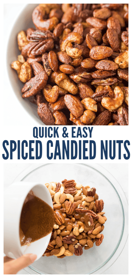 pinterest image for Spiced Candied Nuts