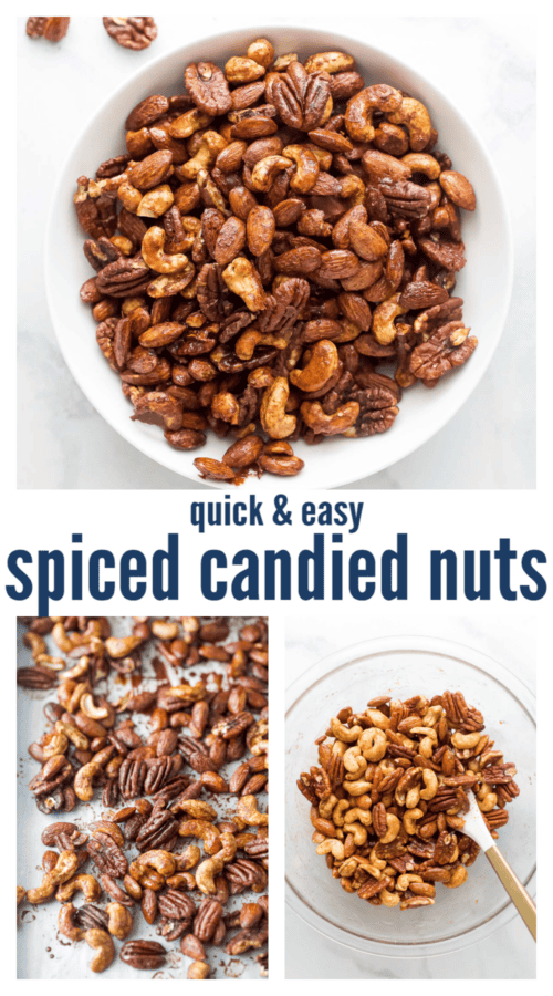 pinterest image for Spiced Candied Nuts