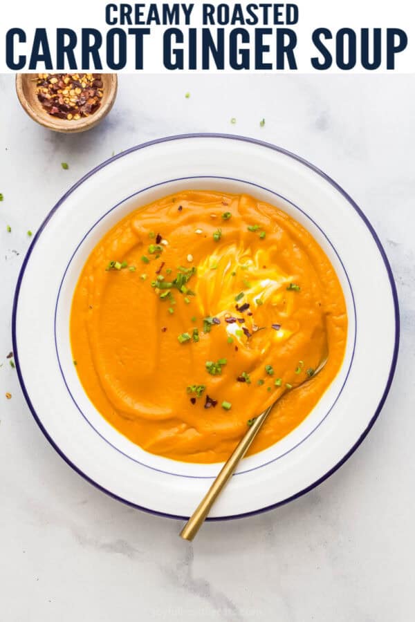 pinterest image for Carrot Ginger Soup