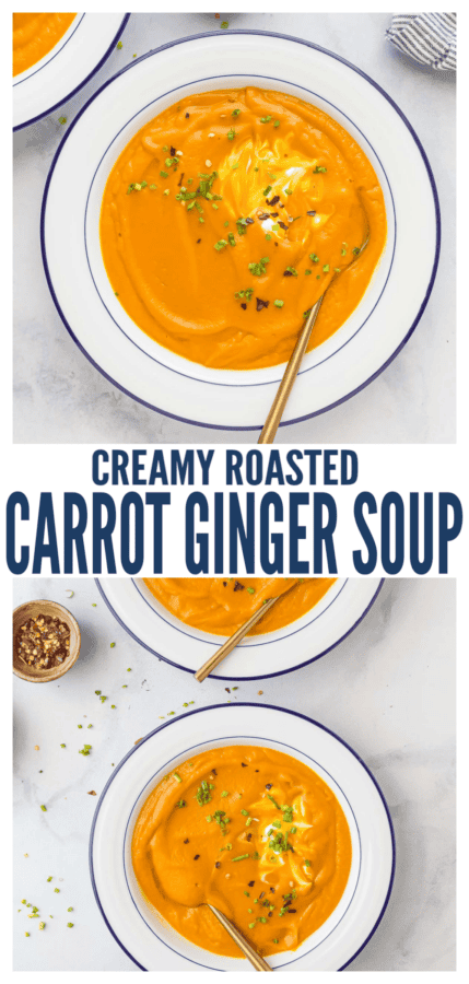 pinterest image for Carrot Ginger Soup