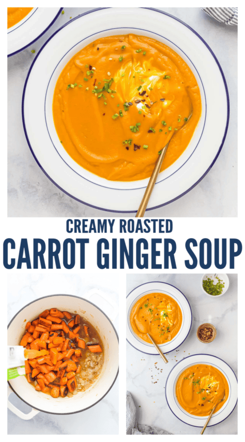 pinterest image for Carrot Ginger Soup