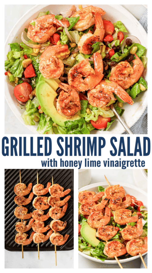 pinterest image for Grilled Shrimp Salad |