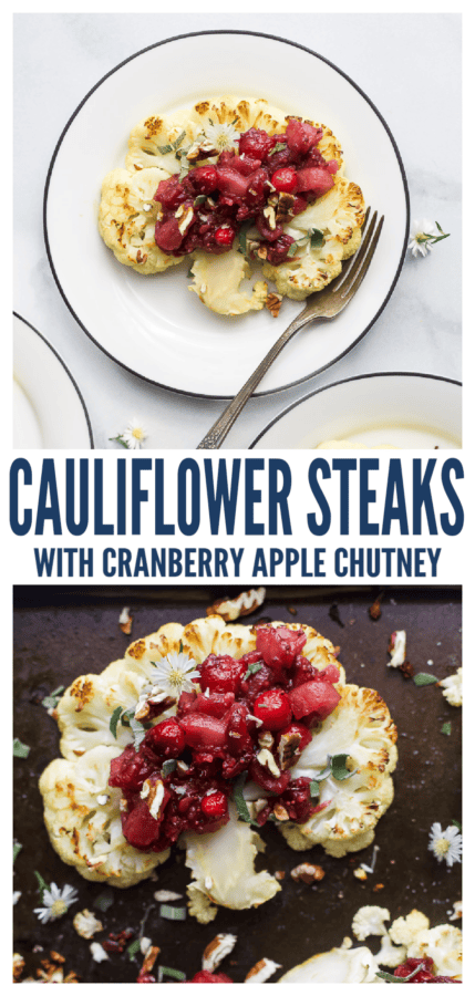 pinterest image for Roasted Cauliflower Steak