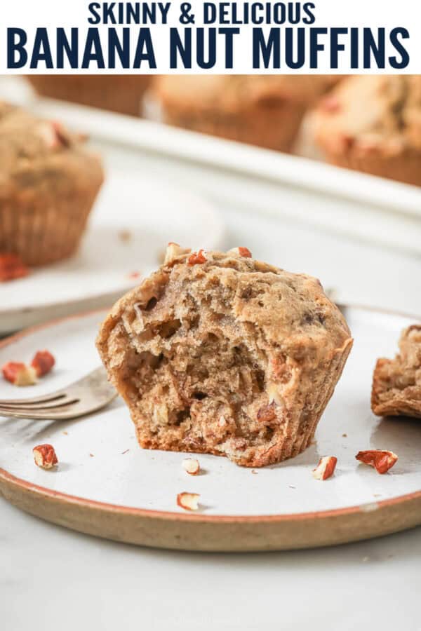 pinterest image for Banana Nut Muffins