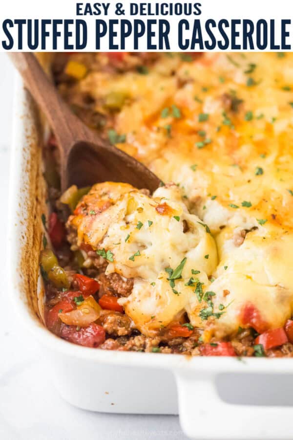 pinterest image for Stuffed Pepper Casserole