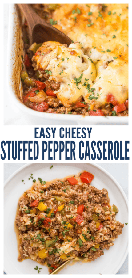 pinterest image for Stuffed Pepper Casserole