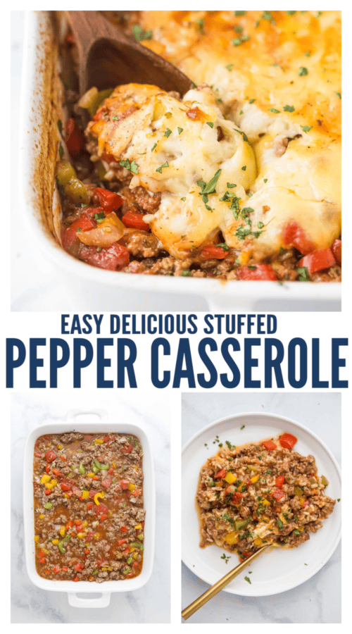 pinterest image for Stuffed Pepper Casserole