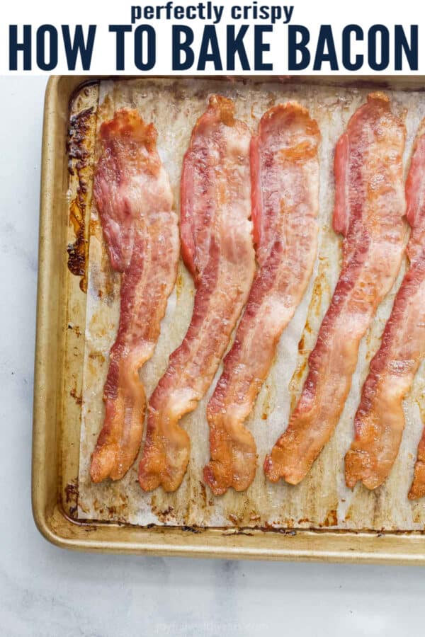 pinterest image for How to Bake Bacon