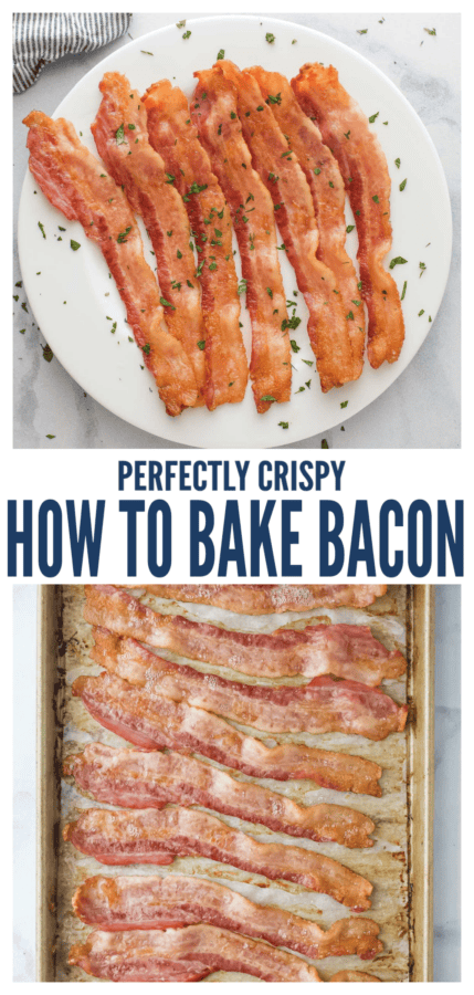 pinterest image for How to Bake Bacon