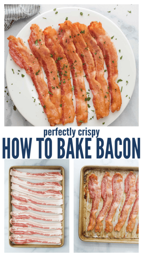 pinterest image for How to Bake Bacon