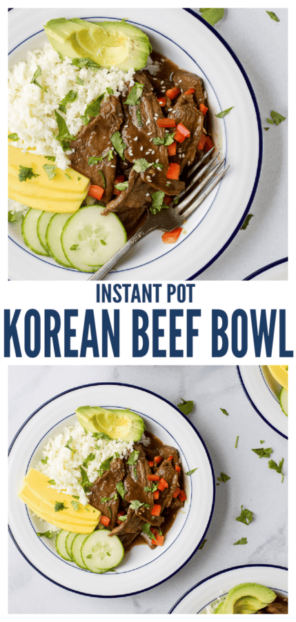 pinterest image for Easy Korean Beef Bowls