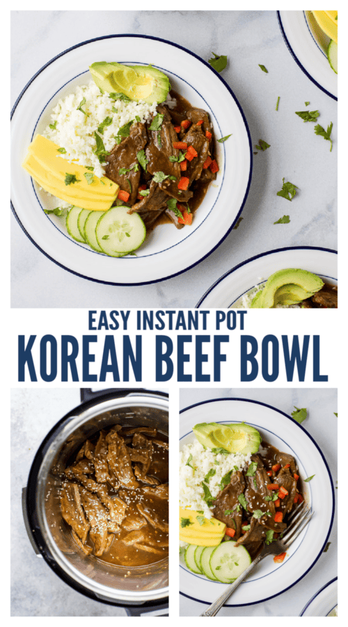 pinterest image for Easy Korean Beef Bowls