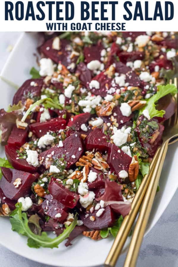 pinterest image for Easy Roasted Beet Salad