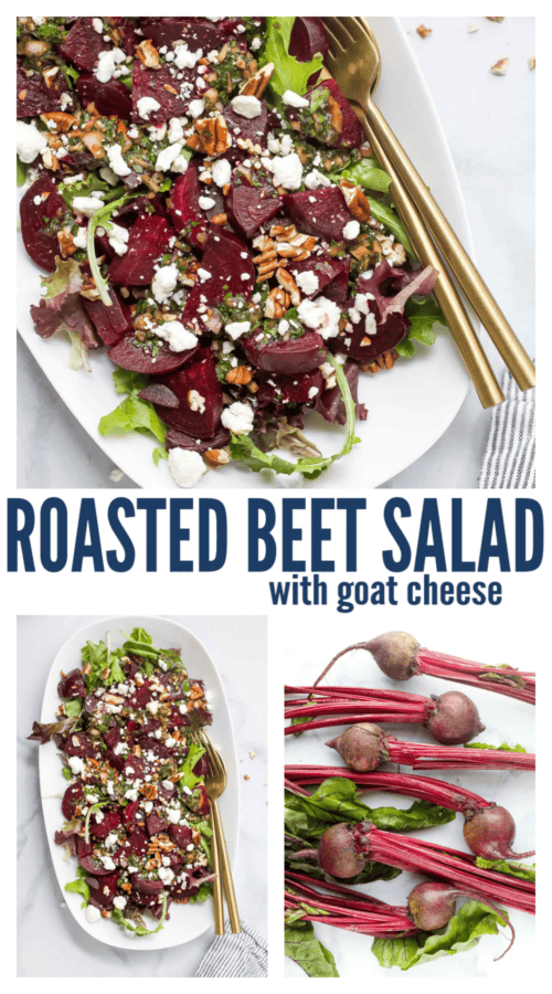 pinterest image for Easy Roasted Beet Salad